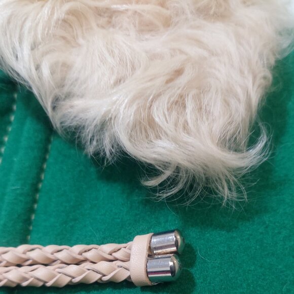 💥ABSOLUTELY STUNNING💥Wool & Curly Shearling Fur Military Jacket in Green - Picture 7 of 16